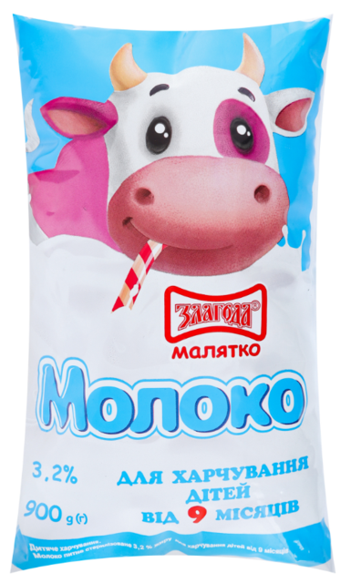 Молоко питне ЗЛАГОДА Малятко 3,2% стерилізоване, для дітей, 900г